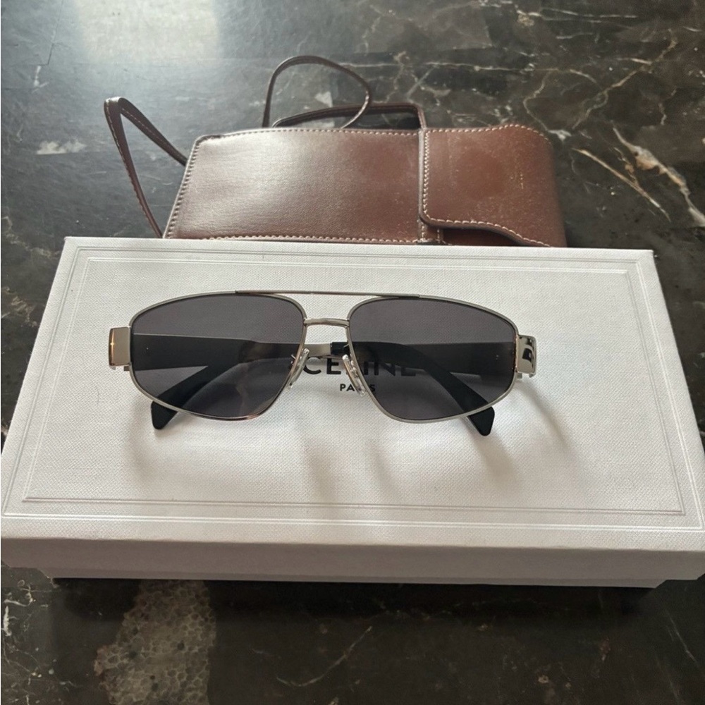 Celine Triomphe Metal Frame Sunglasses